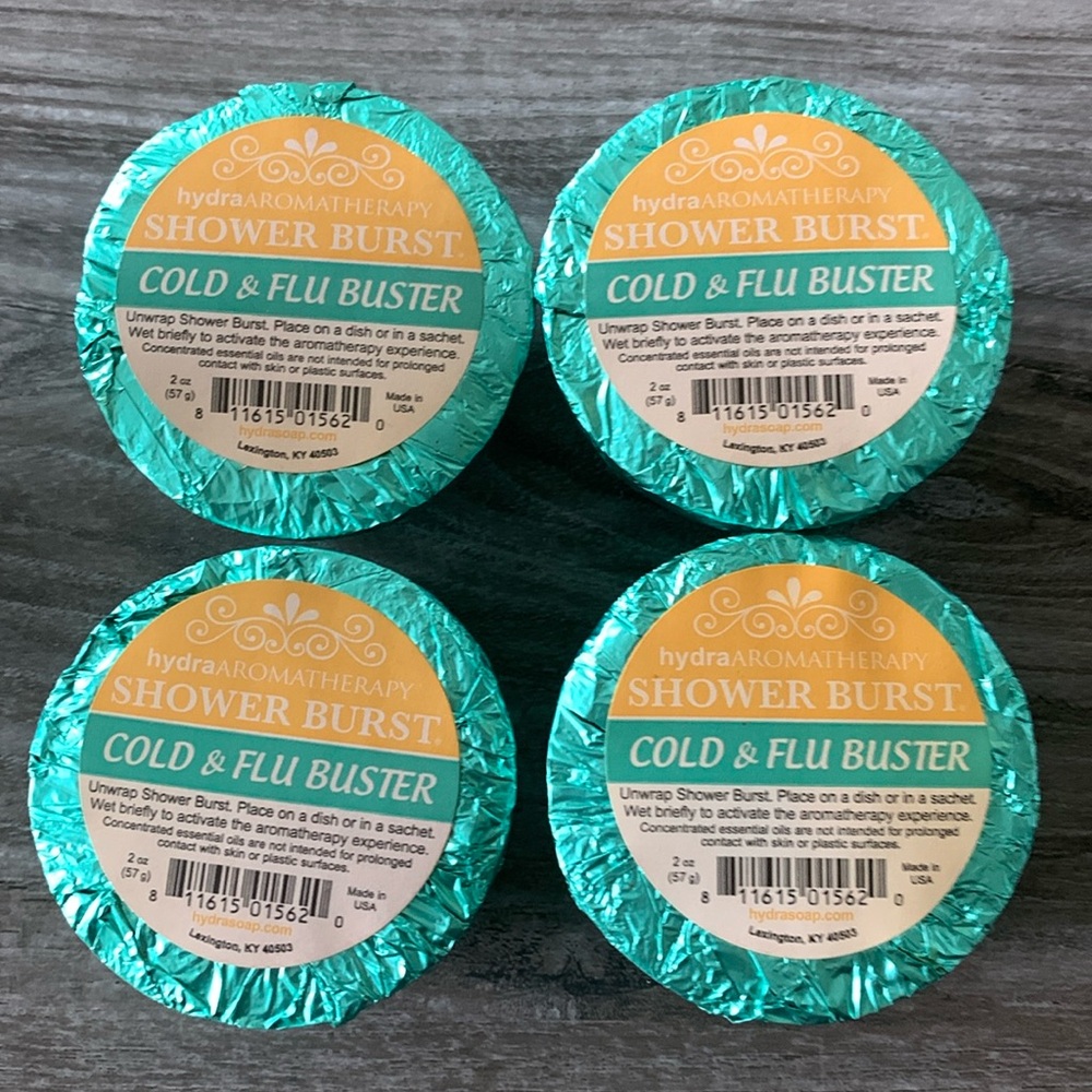 Cold/Flu shower Bursts -Pack of 4 hydraaromatherapy